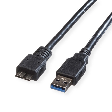 ROLINE USB 3.0 Cable, A M - Micro B M, 0,8m