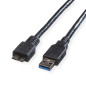 ROLINE USB 3.0 Cable, A M - Micro B M, 0,8m