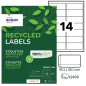AVERY - 1400 Étiquettes Autocollantes Blanches Personnalisables - 100% Recyclées - Format 99,1 x 38,1 mm - Impression Laser et J AVERY - 1400 Étiquettes Autocollantes Blanches Personnalisables - 100% Recyclées - Format 99,1 x 38,1 mm - Impression Laser et J