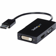 StarTech.com Adaptateur DP 3 en 1 - Hub Convertisseur Vidéo Multiport vers Écrans Multiples DP vers HDMI, VGA ou DVI - PC DP 108