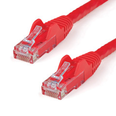 Cordon de raccordement UTP CAT6-1,5 m - sans Crochet - Câble Patch RJ45 - Fil en cuivre de 0,25 mm2 - Rouge (N6PATC150CMRD)