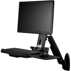 StarTech.com Support de bureau debout mural pour écran à fixation VESA jusqu'à 24" et 8 kg - Bras articulé pour moniteur (WALLST
