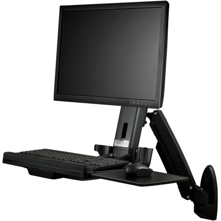 StarTech.com Support de bureau debout mural pour écran à fixation VESA jusqu'à 24" et 8 kg - Bras articulé pour moniteur (WALLST