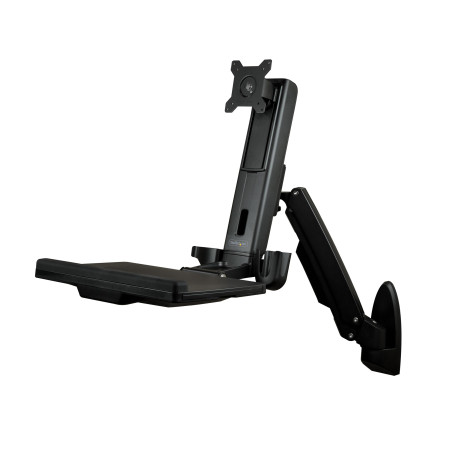 StarTech.com Support de bureau debout mural pour écran à fixation VESA jusqu'à 24" et 8 kg - Bras articulé pour moniteur (WALLST