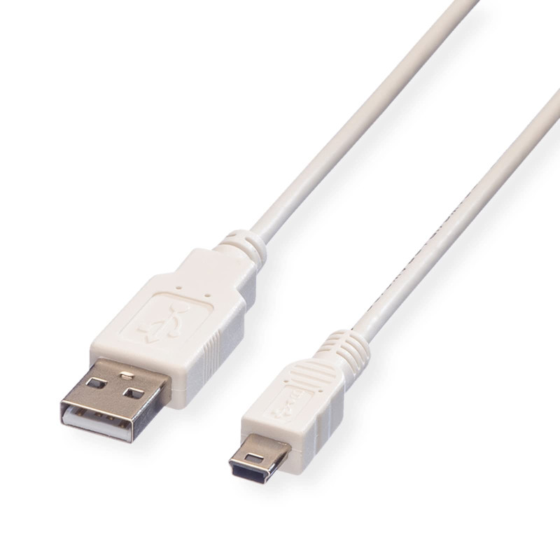 Value Câble USB 2.0, type A - 5 broches mini, blanc, 3 m