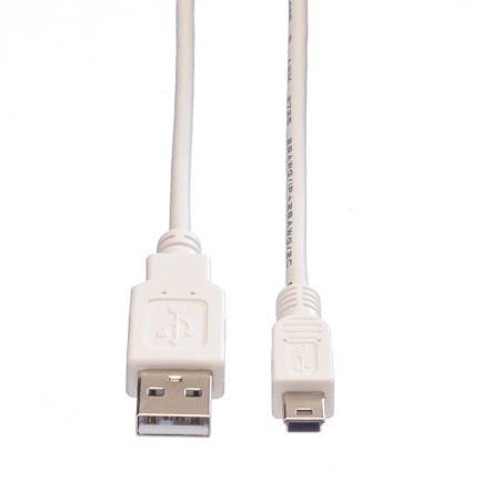 Value Câble USB 2.0, type A - 5 broches mini, blanc, 3 m