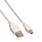 Value Câble USB 2.0, type A - 5 broches mini, blanc, 3 m
