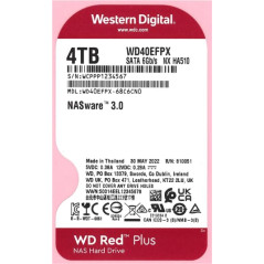 WD Red Plus 4 To Disque dur Interne 3.5" dédié NAS, 5400 RPM Class, SATA 6 GB/s, CMR, 256MB Cache, Garantie 3 ans