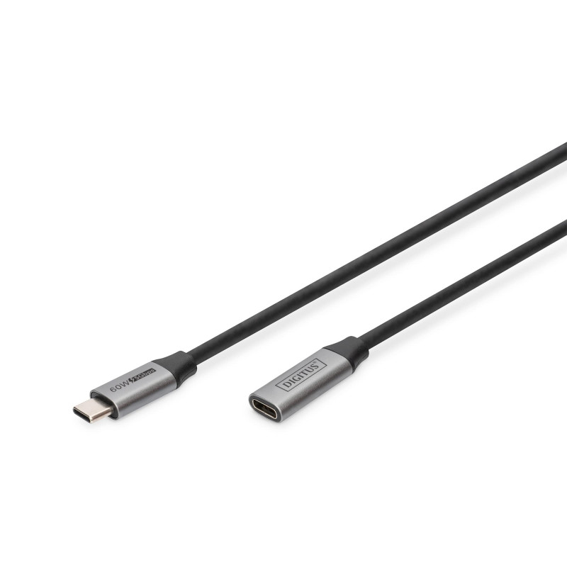 DIGITUS Câble d'extension USB 3.2 Gen1 – 1 m – USB-C (fiche) vers type C (prise) – 5 Gbps – vidéo 4k 60 Hz – 60 W – pour ordinat DIGITUS Câble d'extension USB 3.2 Gen1 – 1 m – USB-C (fiche) vers type C (prise) – 5 Gbps – vidéo 4k 60 Hz – 60 W – pour ordinat
