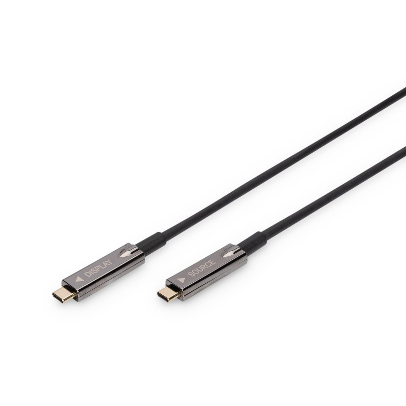 DIGITUS USB-C AOC Hybrid Câble de connexion AV en fibre optique - 20m - USB 3.1 - Displayport 1.2 - DP Alt-Mode - Plug&Play - Câ DIGITUS USB-C AOC Hybrid Câble de connexion AV en fibre optique - 20m - USB 3.1 - Displayport 1.2 - DP Alt-Mode - Plug&Play - Câ