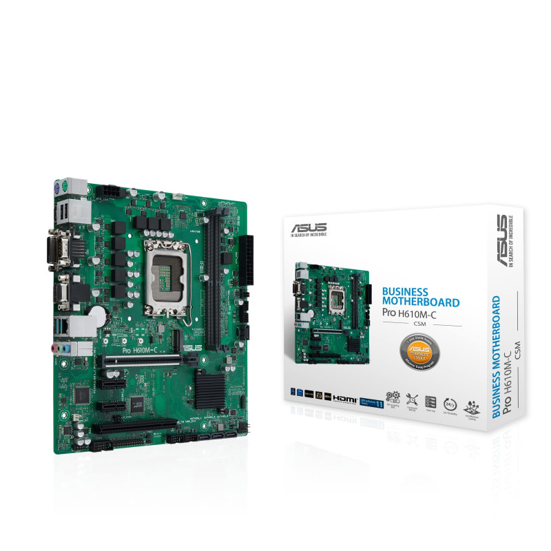 ASUS PRO H610M-C-CSM S1700/DDR5/DP-HDMI-DVI-VGA/PCI/24-7 ASUS PRO H610M-C-CSM S1700/DDR5/DP-HDMI-DVI-VGA/PCI/24-7