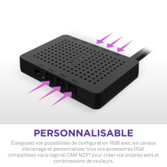 NZXT RGB & Fan Controller - AC-CRFR0-B1-6 canaux d'éclairage RVB - 3 canaux de ventilateur - Personnalisation de l'éclairage RVB