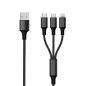 2GO Câble de charge USB 3 en 1 Noir 300 cm 2GO Câble de charge USB 3 en 1 Noir 300 cm