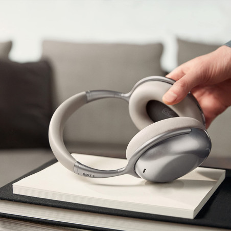 KEF Casque sans Fil Mu7 à Réduction de Bruit, Gris Argent | Connectivité Filaire/sans Fil | Supra -auriculaire