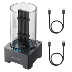 GRAUGEAR Station d'accueil M.2 pour NVMe et NGFF SSD, chipset RTL9210B pour Tous Les M.2 SSD, USB3.2 Gen2 10Gbit/s, Ventilateur