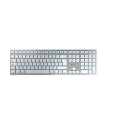 Cherry KW 9100 Slim for Mac, Clavier sans Fil Mac, Disposition française (AZERTY), Connexion Bluetooth ou 24 GHz, Touches Plates