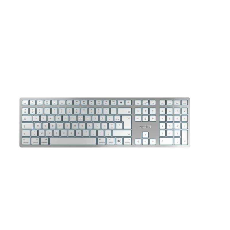 Cherry KW 9100 Slim for Mac, Clavier sans Fil Mac, Disposition française (AZERTY), Connexion Bluetooth ou 24 GHz, Touches Plates Cherry KW 9100 Slim for Mac, Clavier sans Fil Mac, Disposition française (AZERTY), Connexion Bluetooth ou 24 GHz, Touches Plates