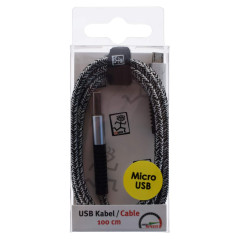 2GO Câble de données USB - Argenté/Micro USB - 1 m