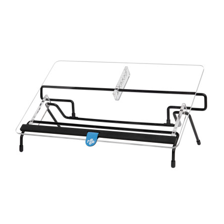 R-Go Flex Read Support de Documents, Porte Document, 6 réglages de Hauteur, Transparente, 453x315x105mm, Acrylique
