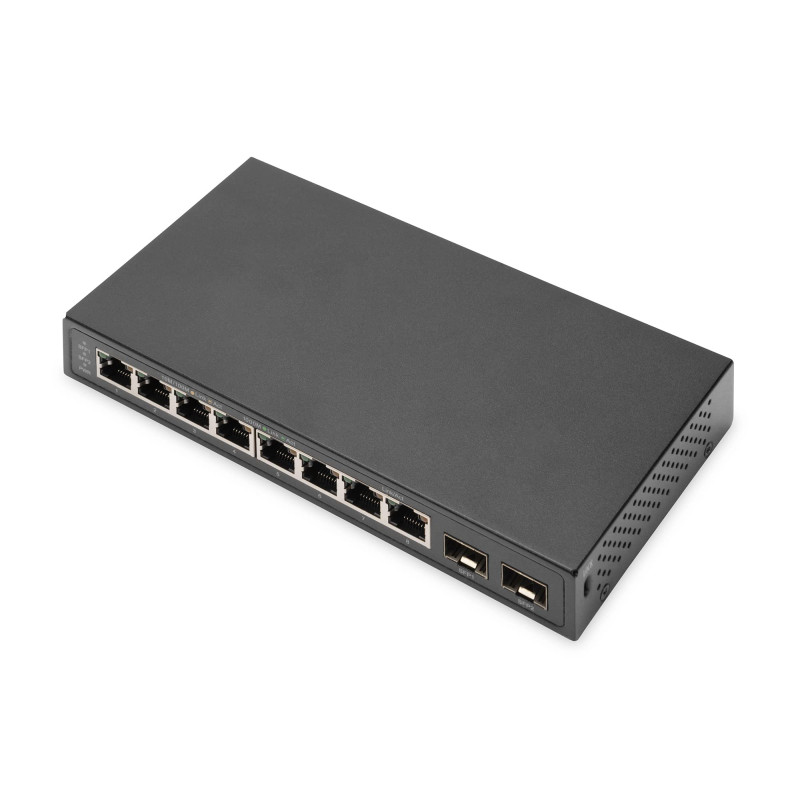 DIGITUS Commutateur réseau - 10 ports - Gigabit Ethernet - non administré - 8x ports RJ45 - 2x liaisons SFP - 10/100/1000 Mbit/s DIGITUS Commutateur réseau - 10 ports - Gigabit Ethernet - non administré - 8x ports RJ45 - 2x liaisons SFP - 10/100/1000 Mbit/s