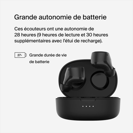 Belkin Écouteurs True Wireless SoundForm Bolt (sans fil, jusqu'à 28h d'autonomie de batterie, mode mono, certification IPX4, Blu