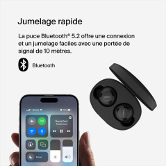 Belkin Écouteurs True Wireless SoundForm Bolt (sans fil, jusqu'à 28h d'autonomie de batterie, mode mono, certification IPX4, Blu
