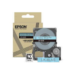 Epson Labelworks LK-4LAS Cartouche d'étiquetage compatible avec Epson LabelWorks LW-C610 et LW-C410 Bleu/gris 12 mm