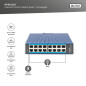 DIGITUS Commutateur réseau - 16 Ports Gigabit Ethernet - 16x RJ45 - Non géré - 10/100/1000 Mbps - Rail DIN et Montage Mural - IP DIGITUS Commutateur réseau - 16 Ports Gigabit Ethernet - 16x RJ45 - Non géré - 10/100/1000 Mbps - Rail DIN et Montage Mural - IP