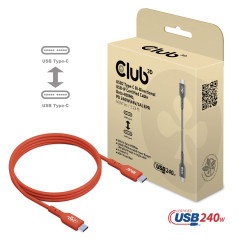 Club 3D CAC-1511 Câble USB 2 Type-C Bi-directionnel USB-IF Certifié 480Mb PD 240W (48V/5A) EPR Mâle/Mâle 1 m