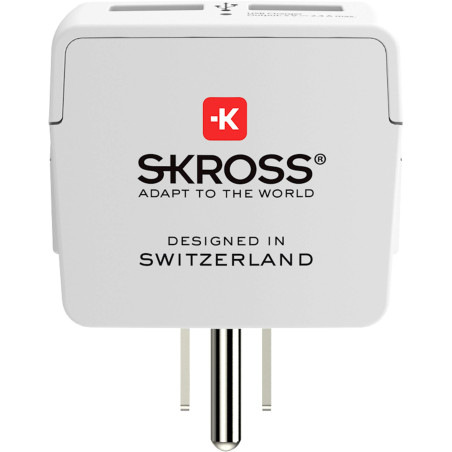 SKROSS - 1.500281 Europe to USA USB | Adaptateur de Voyage Europe vers USA, 2 USB 5V/2.4A - Tension et Puissance 100V - 1500 W/2