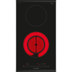 Bosch PKF375FP2E, Série 6, plaque de cuisson électrique, 2 foyers, 30 cm, 3500 W, Noir