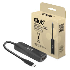 Club 3D CAC-1588 USB Gen2 Type-C vers HDMI™ 8K60Hz ou 4K120Hz HDR10, DSC1.2, Power Delivery 3.0 Activ Adapter St./B.