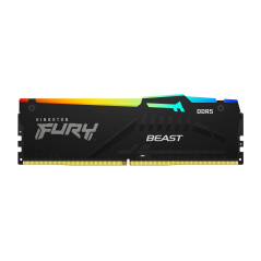 Kingston FURY Beast Noir RGB 16Go (2x8Go) 5600MT/s DDR5 CL36 DIMM Mémoire pour PC de Gamer Kit de 2 AMD EXPO/ Intel XMP - KF556C