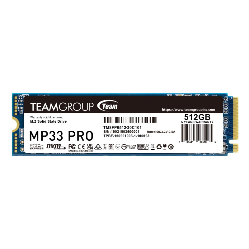 Team Group MP33 Pro M.2 512 Go PCI Express 3.0 3D NAND NVMe