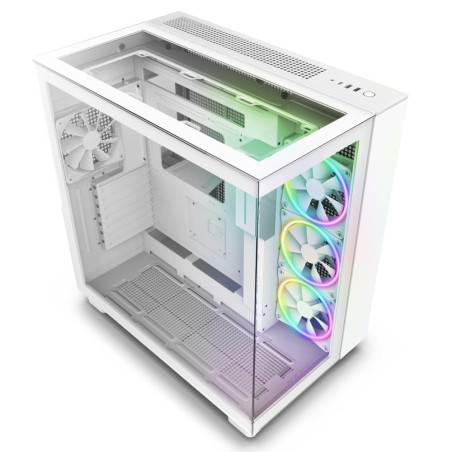 NZXT H9 Elite Blanc - CM-H91EW-01 - Boîtier Gaming Moyen-Tour ATX Double Chambre - Comprend 3 Ventilateurs F120 RGB Duo avec Con