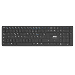 Port Connect Clavier de Bureau précis Bluetooth Rechargeable indicateur LED portée 8m Slim et Design EU Noir