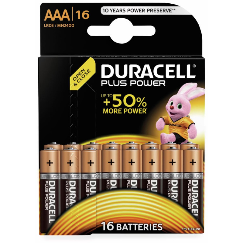Duracell Pile Alcaline Plus Power AAA 16 Piles