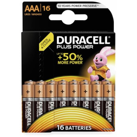 Duracell Pile Alcaline Plus Power AAA 16 Piles