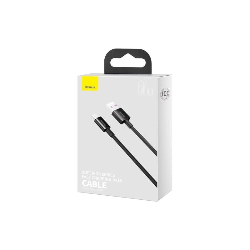 Baseus Câble de Données et de Charge USB-C Superior - 66W, 1m - Noir