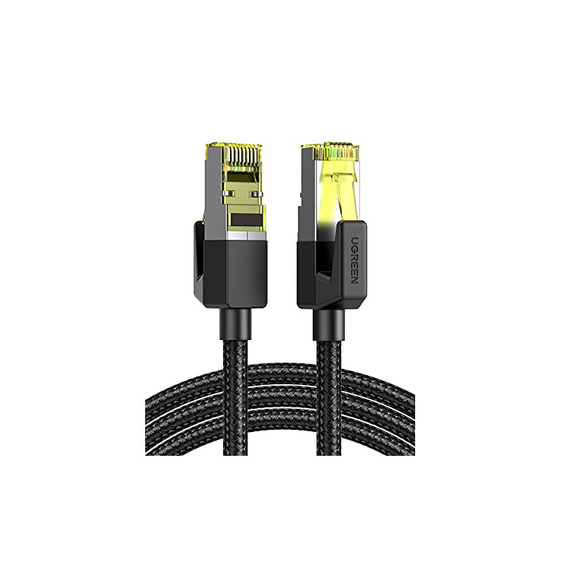 UGREEN Cat 7 Câble Ethernet Réseau RJ45 10Gbps 600MHz Double Blindage Noyau de Cuivre Nylon Tressé Compatible avec Routeur Switc