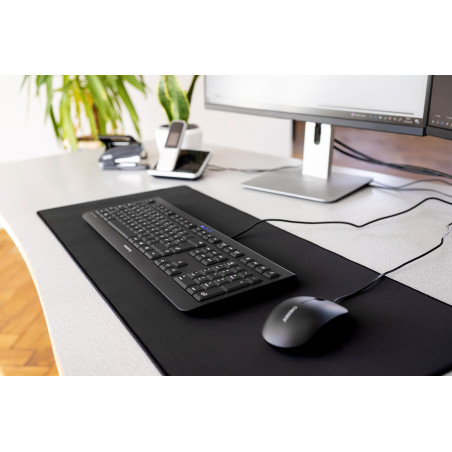 Cherry DC 2000, Ensemble Clavier et Souris Filaire, Disposition française (AZERTY) Plug & Play Via 1 Port USB, Design Plat, Sour