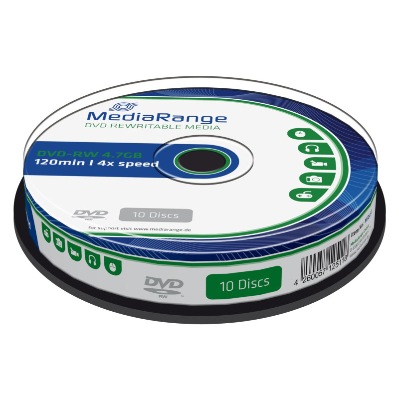 MediaRange 4260057125118 DVD-RW Pochette en Papier CD