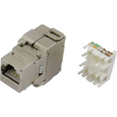 Fiche modulaire femelle, sans outils TRU COMPONENTS 1425903 RJ45 Cat6 femelle, droit métal 1 pc(s)