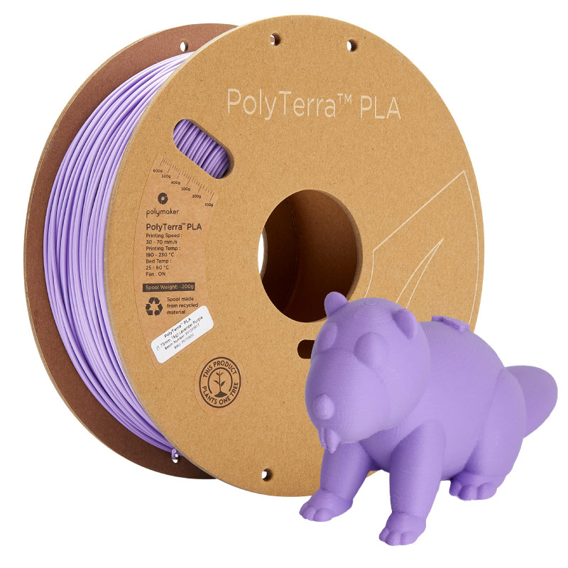 Polymaker 70852 PolyTerra PLA Filament PLA Faible teneur en Plastique 1.75 mm 1000 g Lilas (Mat) 1 pc(s) Polymaker 70852 PolyTerra PLA Filament PLA Faible teneur en Plastique 1.75 mm 1000 g Lilas (Mat) 1 pc(s)