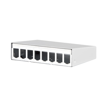 METZ CONNECT Modul boîtier en saillie 8 Ports Blanc Pur, Non équipé