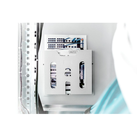 DIGITUS Pochette à Plan - Format DIN A4 - pour armoires réseaux ou serveurs - Rangement de Documents - avec Fixation adhésive -