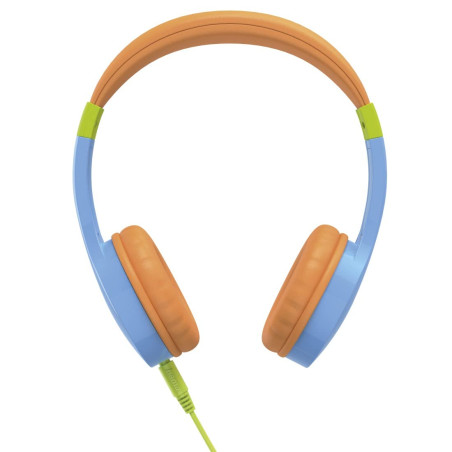 Hama "Kids Guard Casque pour Enfant - Limitation du Volume, Câble Amovible, Microphone Intégré, Prise Jack - Bleu/Orange