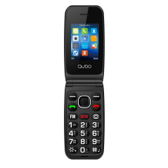 Qubo NEONW Bleu Téléphone Portable avec Couvercle pour Personnes âgées | Grandes Touches | Bouton SOS | Écran 2,4 Pouces | Appel
