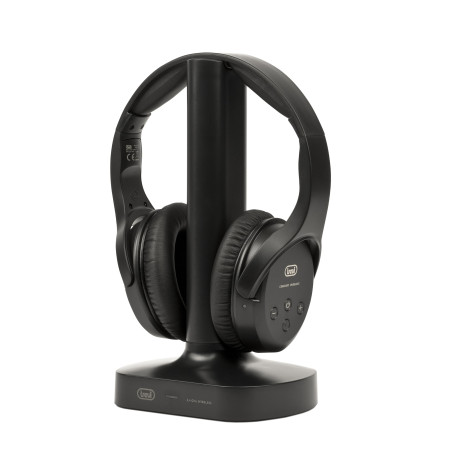 Trevi FRS 1480 R Casque stéréo pour TV, récepteur RF sans Fil, Base de Charge, numérique Optique, Jack 3.5 mm, RCA, Bandeau régl