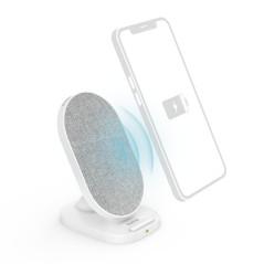Hama QI-FC10S-Fab Chargeur sans-Fil Wireless USB C pour iPhone Samsung Android - Charge à Induction 10W, Charge Rapide & Optimis